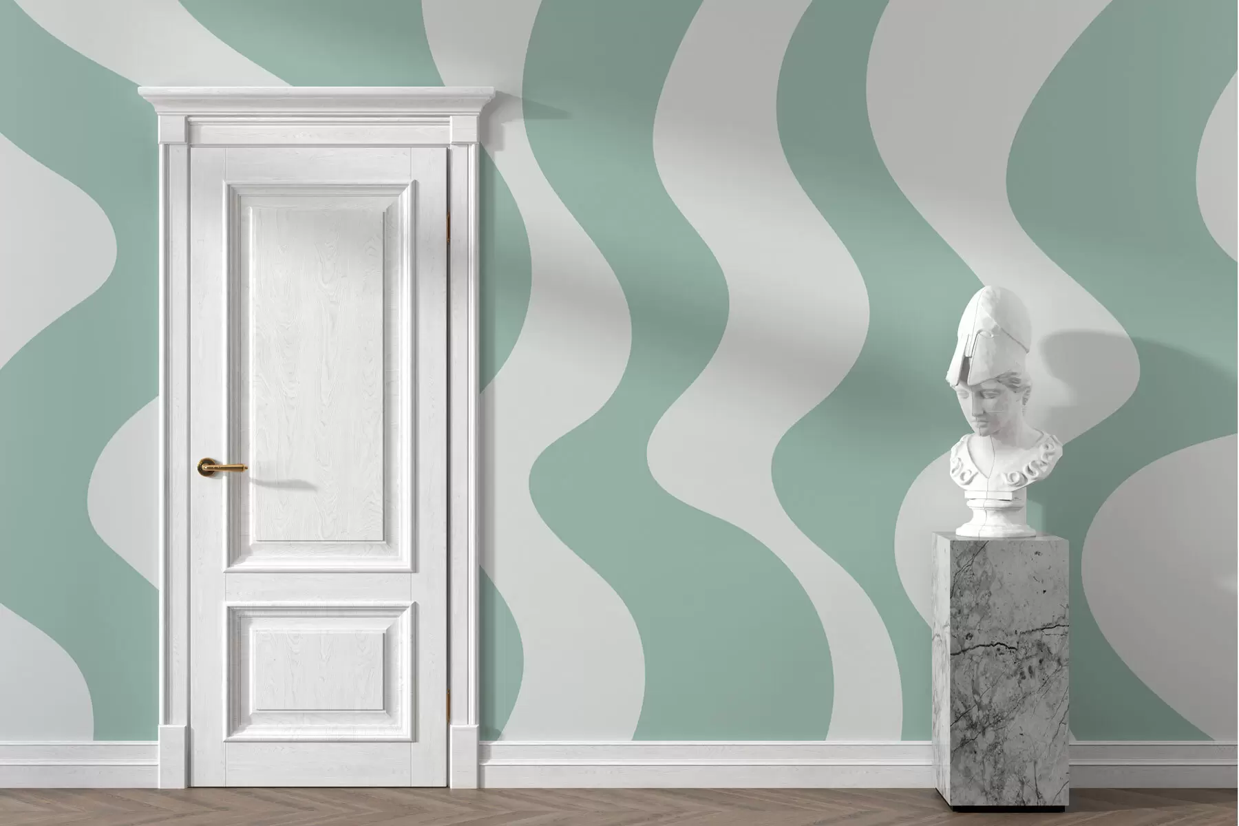 Fototapete Sich windende grüne Linien w01833