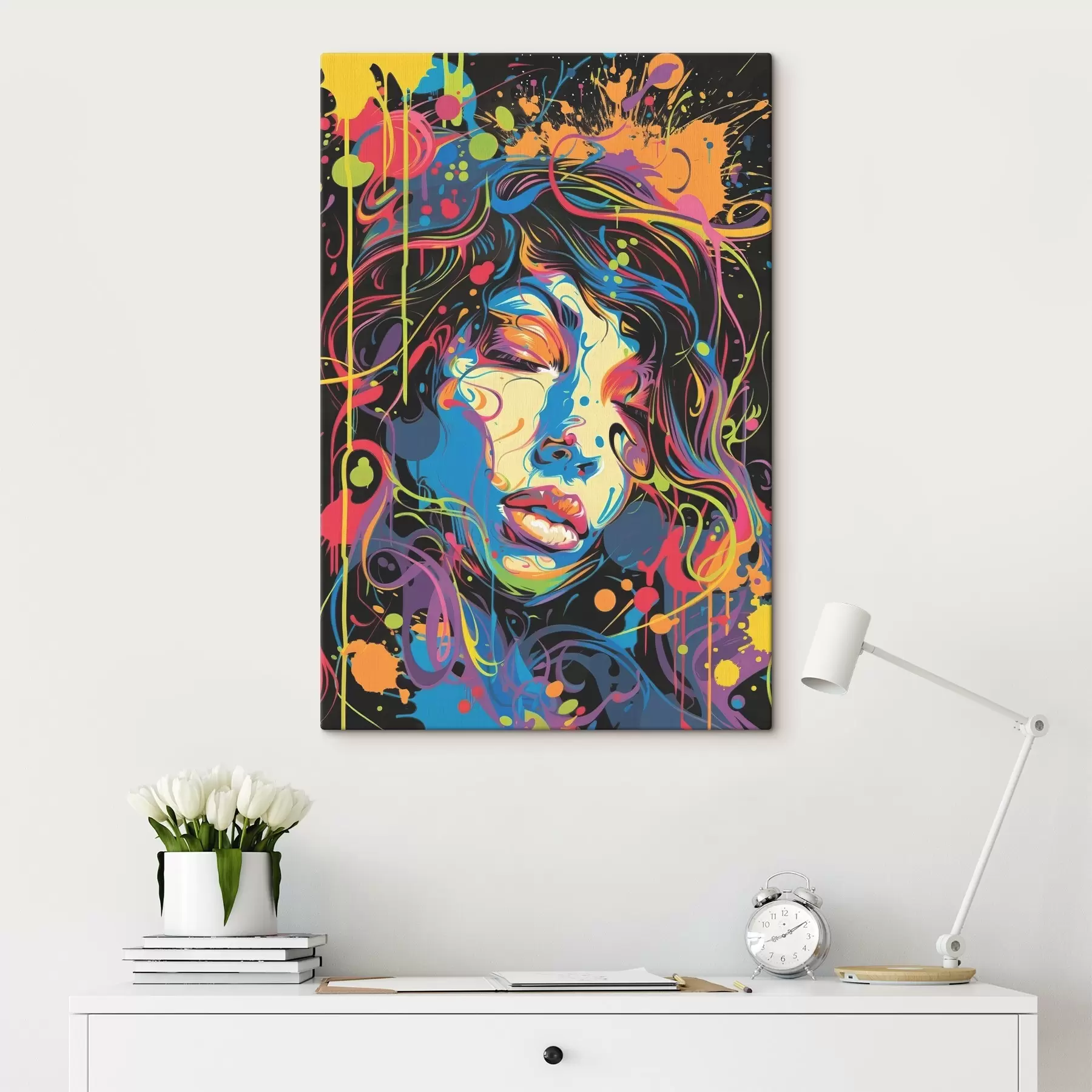 Fototapete Lebendiger Ausdruck durch farbige Striche s39034