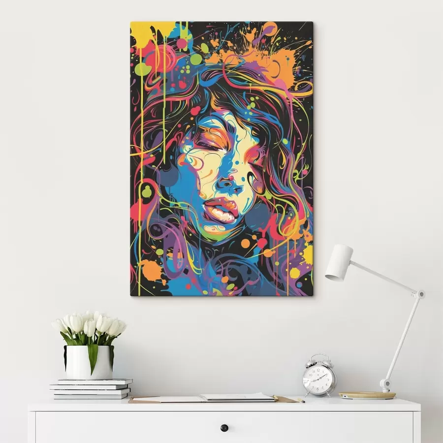 Wandbilder Lebendiger Ausdruck durch farbige Striche s39034