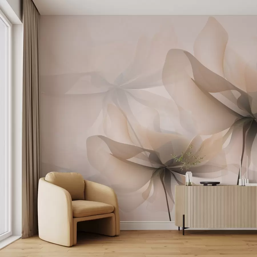 Fototapete Große beige durchscheinende Blüten w01926v2