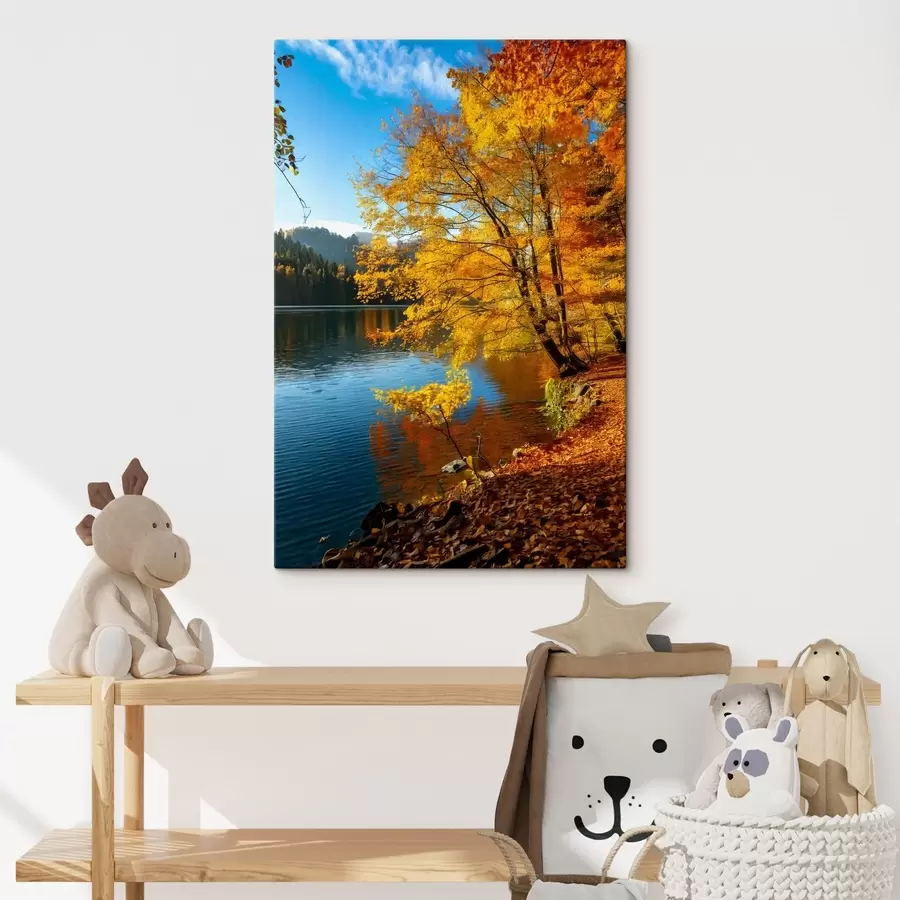 Wandbilder herbstlandschaft am See s41407