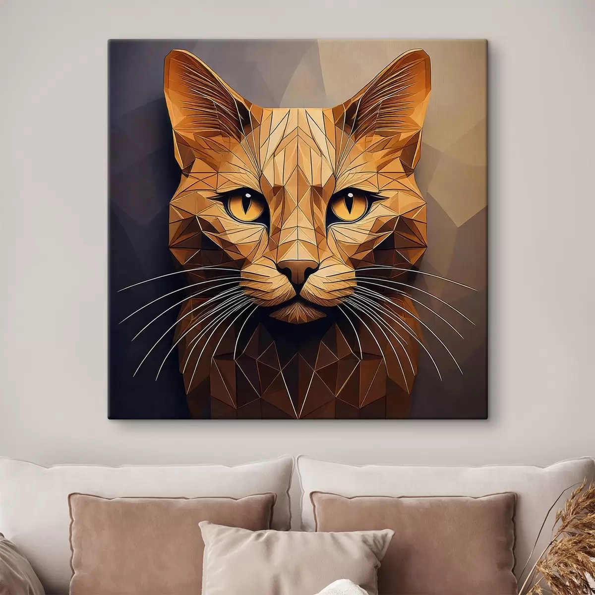 Wandbilder katze aus geometrischen Formen s41409