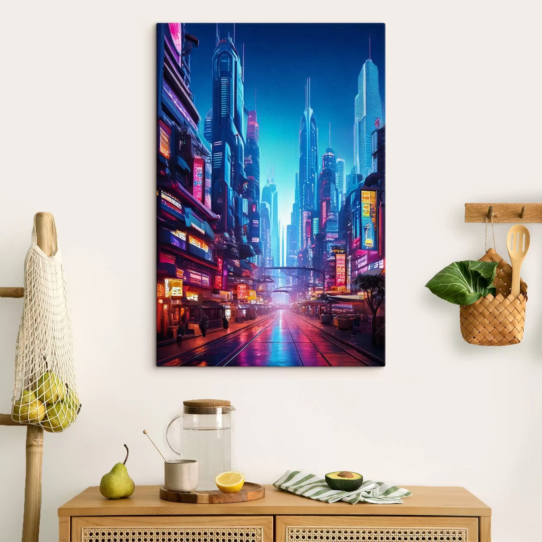 Wandbilder futuristische Nachtstadt s41410