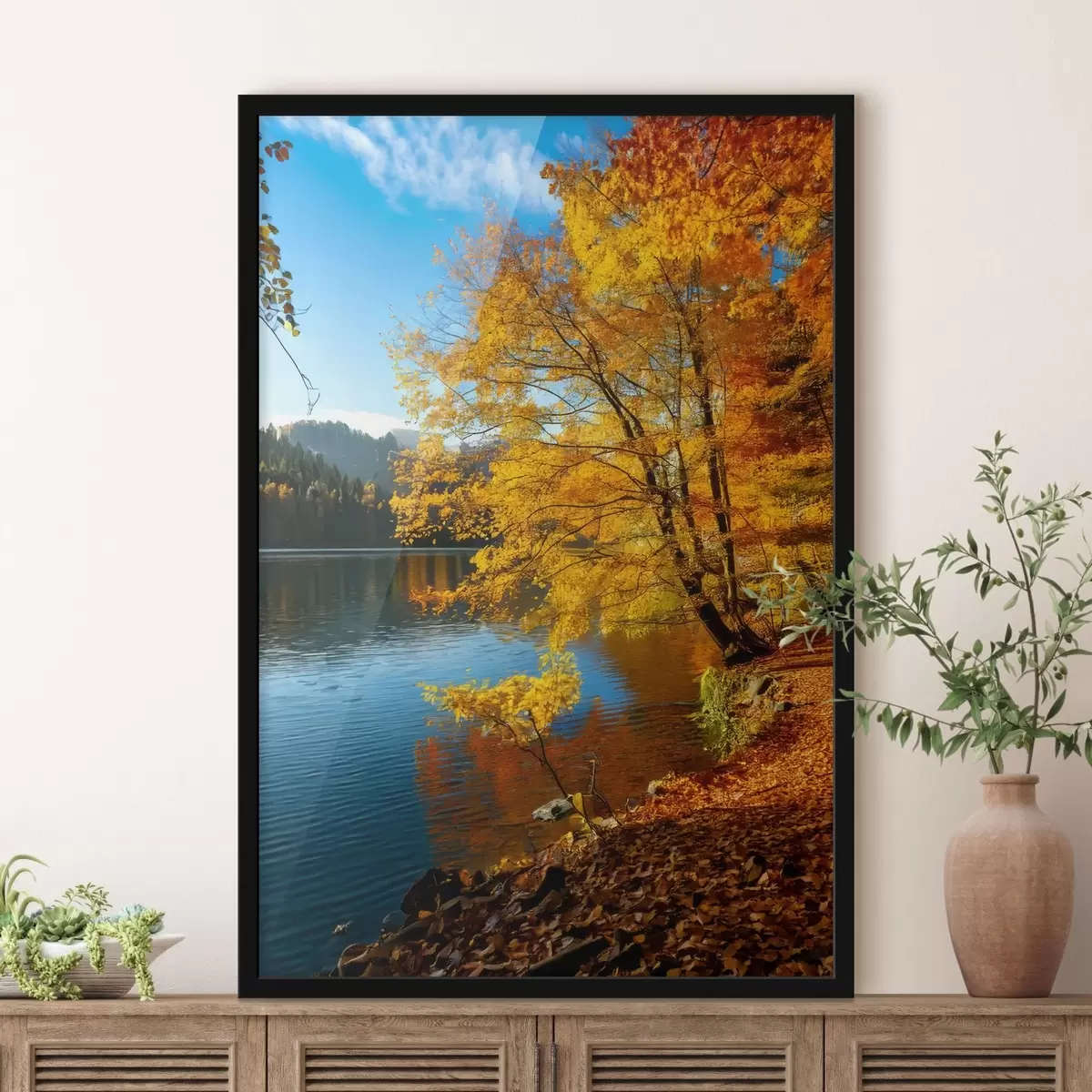 Poster herbstlandschaft am See f41407