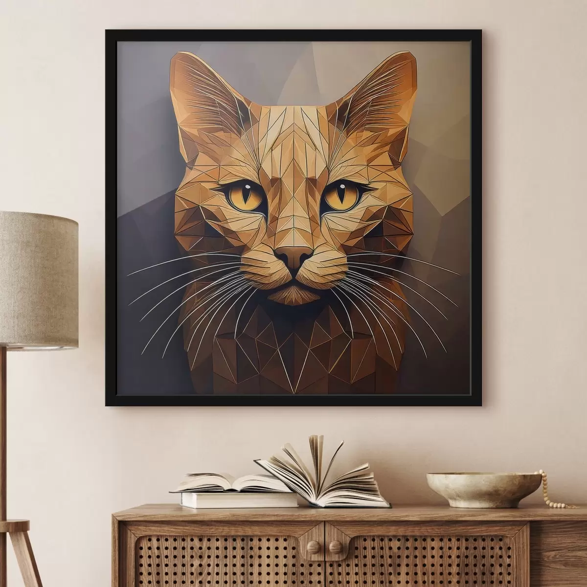 Poster katze aus geometrischen Formen f41409