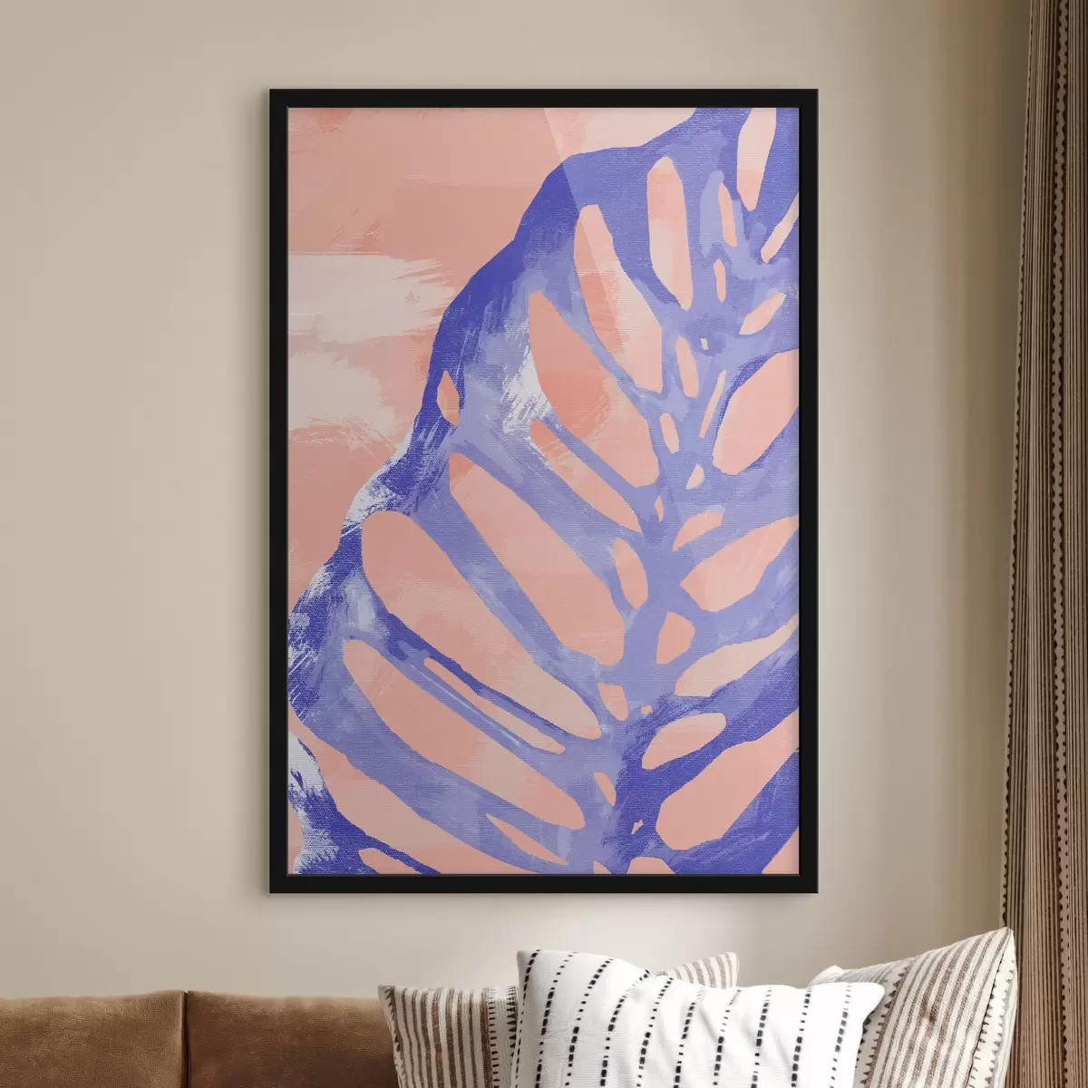 Poster Ein blau-violettes Blatt f38284