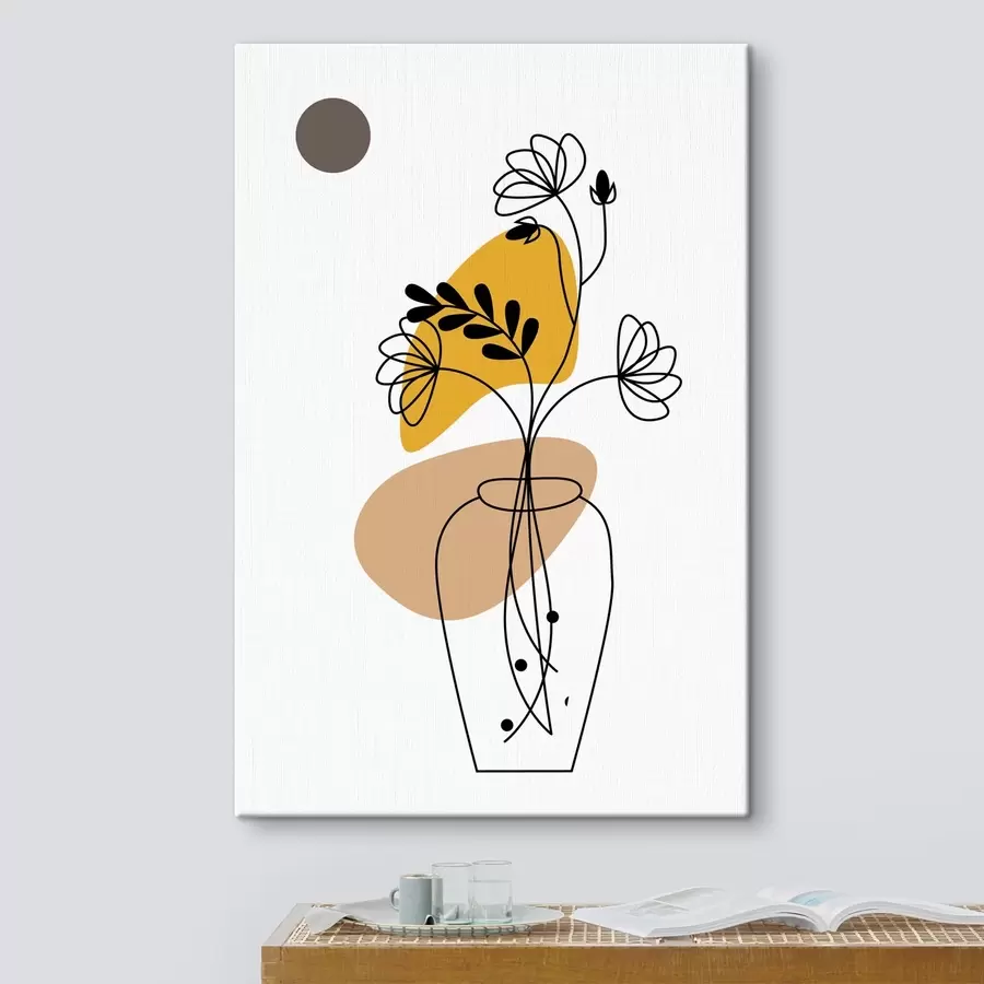 Wandbilder Zeichnung einer Blume in einer Vase s36779