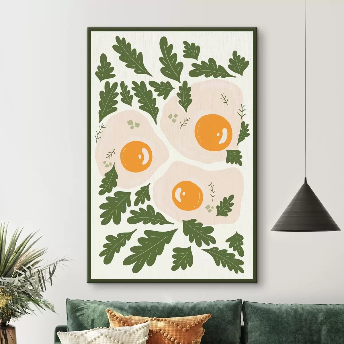 Wandbilder Ein Bild von Eiern und Blättern s36860