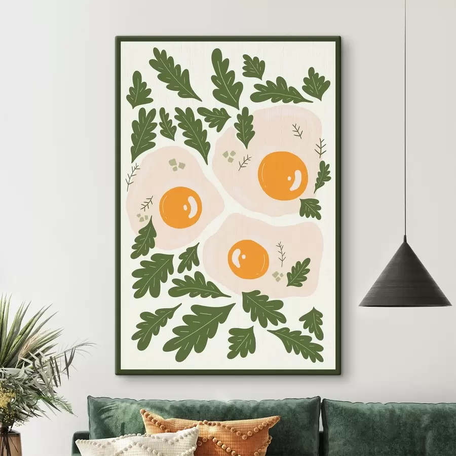 Wandbilder Ein Bild von Eiern und Blättern s36860