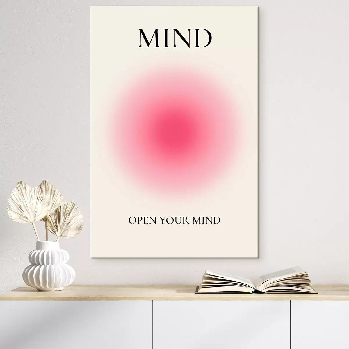 Wandbilder Ein rosa Kreis auf weißem Hintergrund s37347