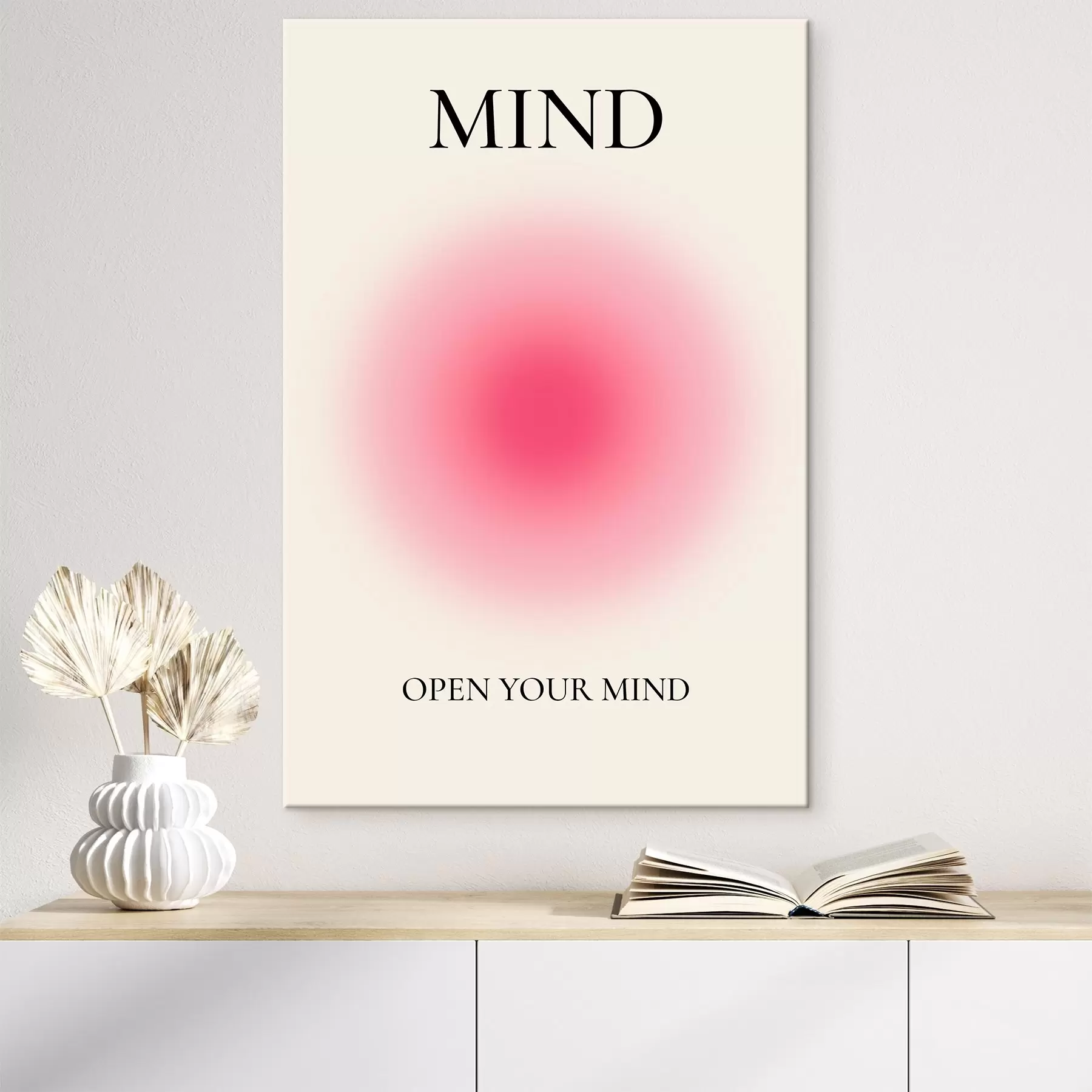 Fototapete Ein rosa Kreis auf weißem Hintergrund s37347