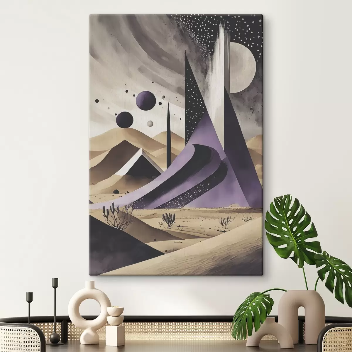 Wandbilder Eine lila-weiße Wüstenlandschaft s37359