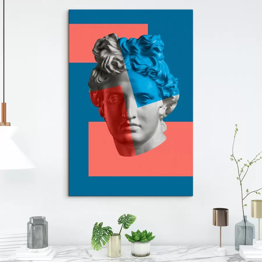 Wandbilder Statue des Kopfes eines Mannes s37632