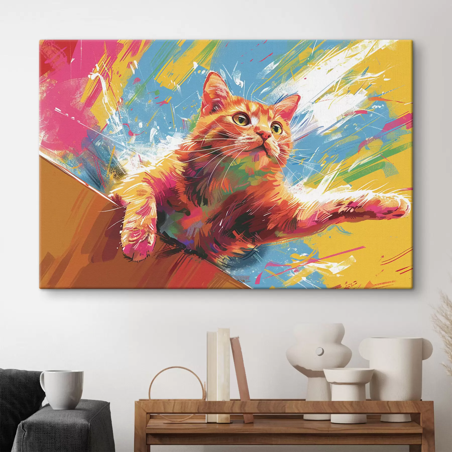 Fototapete Eine Katze streckt ihre Pfote aus s38251