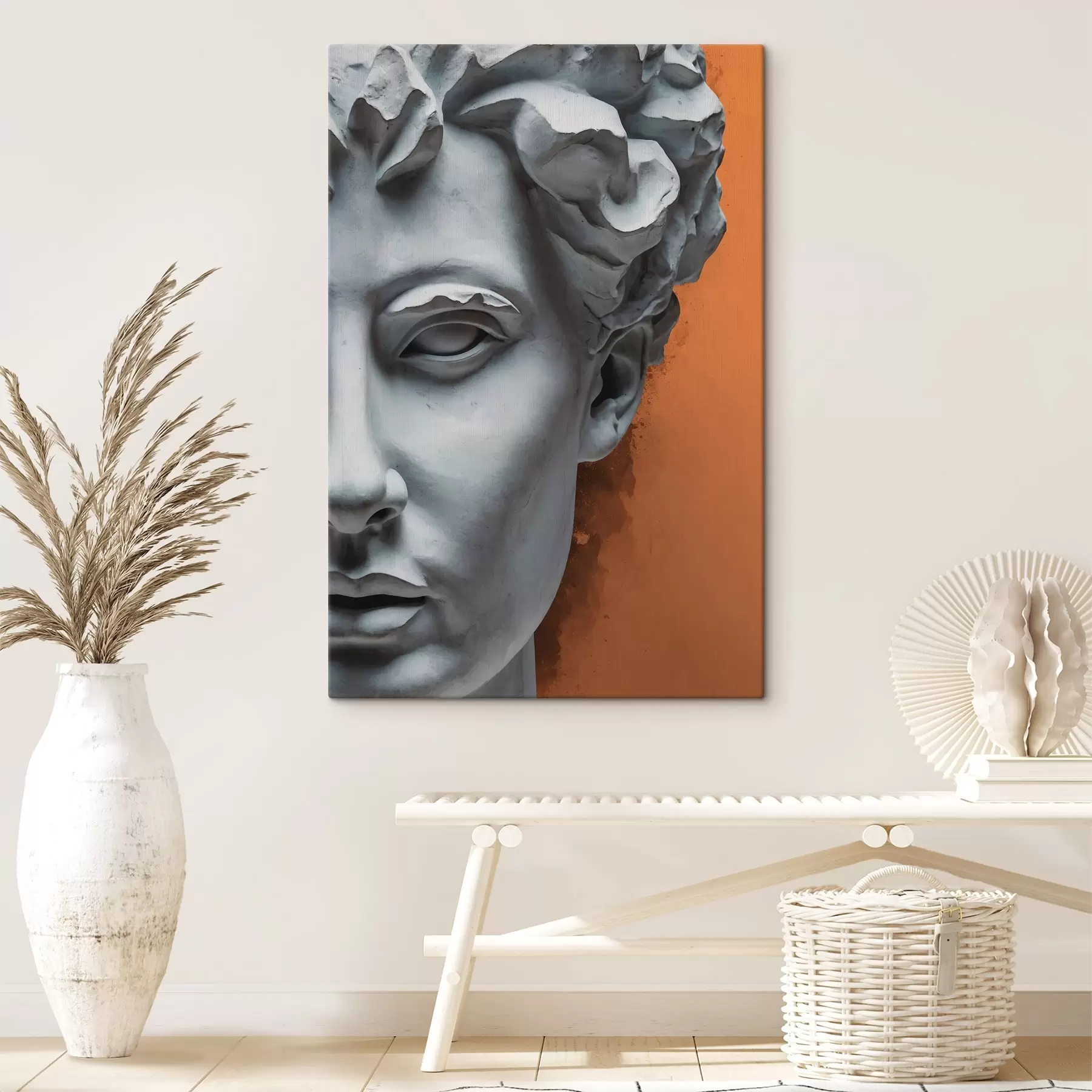 Wandbilder Statue des Gesichts eines Mannes s38433