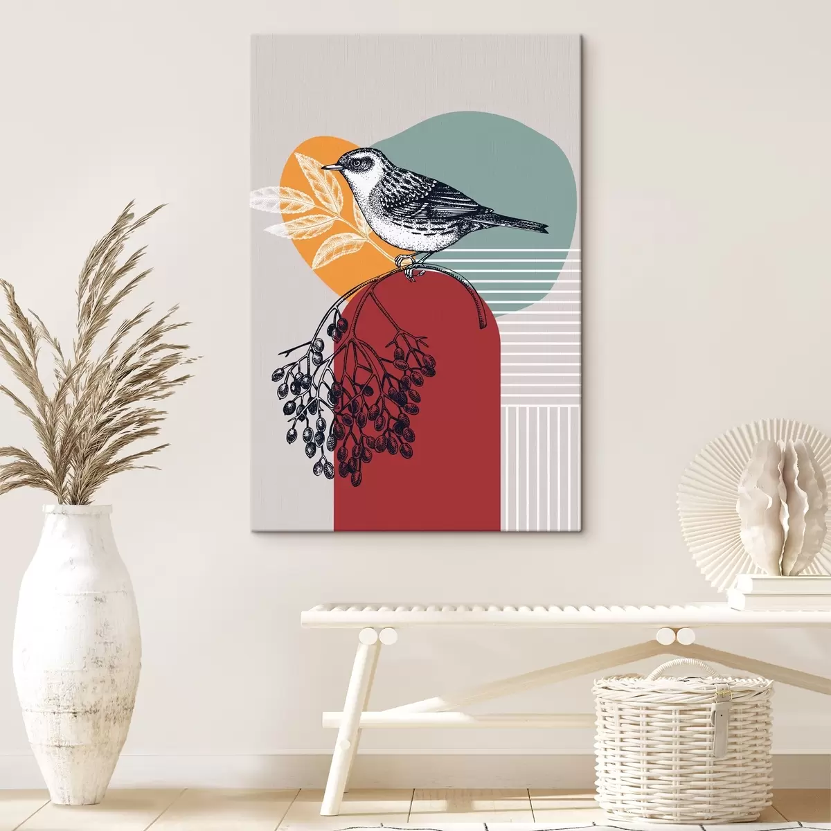 Wandbilder Ein Vogel auf einem Ast s38443