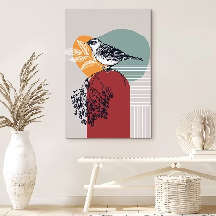 Fototapete Ein Vogel auf einem Ast s38443