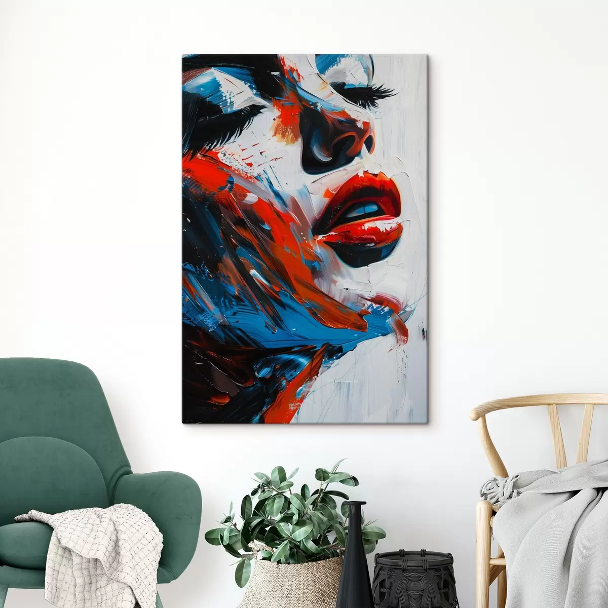 Wandbilder Gemälde eines Frauengesichts s38576