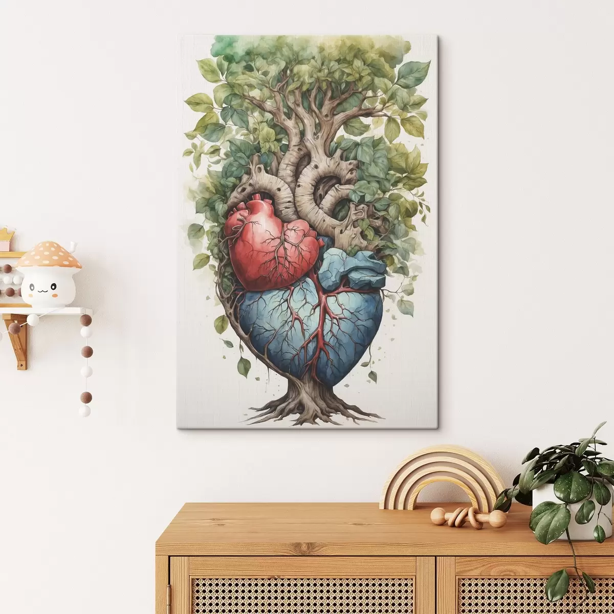 Wandbilder Ein Baum mit Blättern und einem Herz s38594