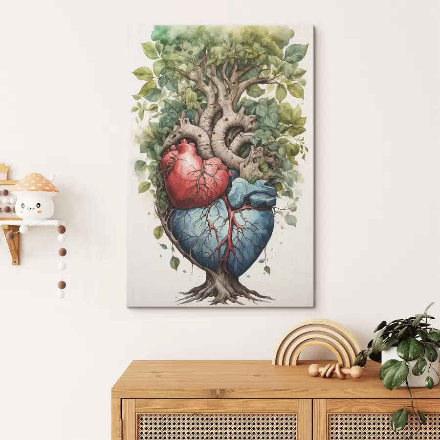 Wandbilder Ein Baum mit Blättern und einem Herz s38594