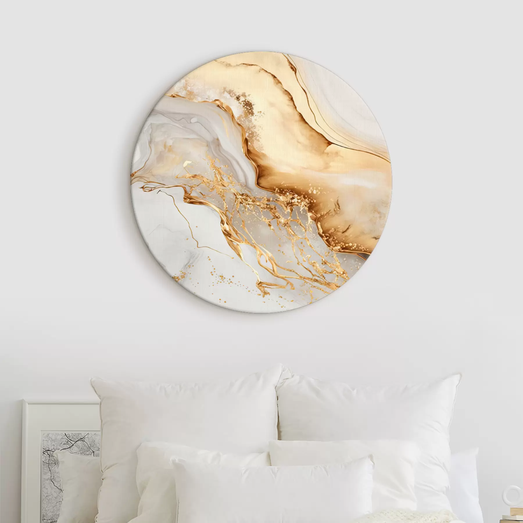 Wandbilder Fantasie in Weiß und Gelb r34129