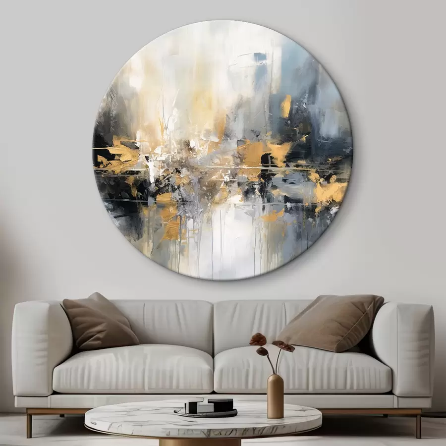 Wandbilder Abstrakte Malerei in blauen und weißen Farbtönen r34183