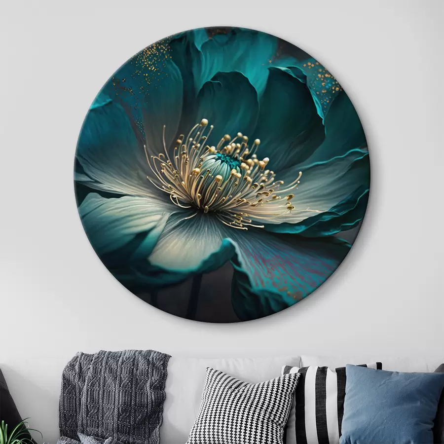 Wandbilder Türkisfarbene Blume Nahaufnahme r34854