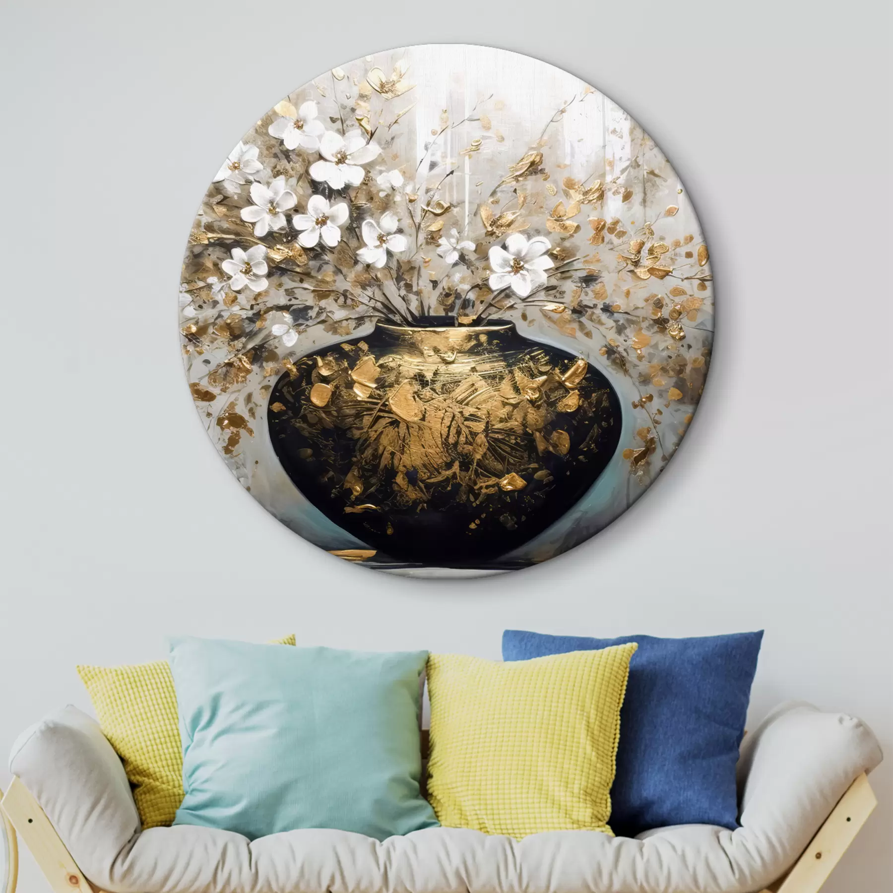 Wandbilder Große Vase mit kleinen Wildblumen r35377