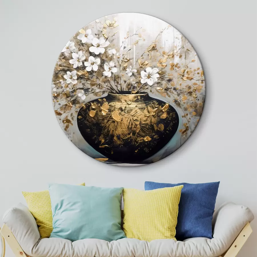 Wandbilder Große Vase mit kleinen Wildblumen r35377