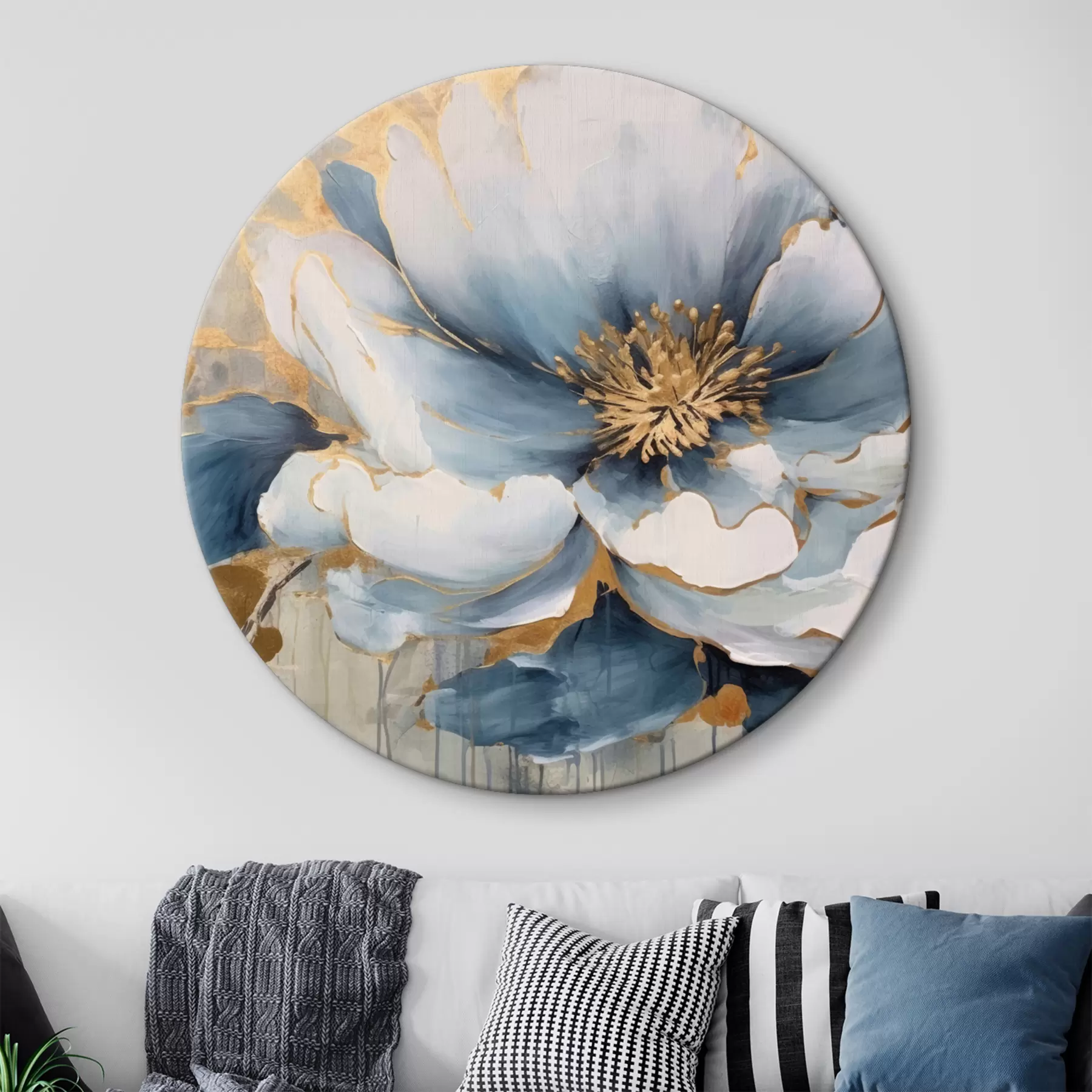 Wandbilder Große zarte blaue Blume r35382