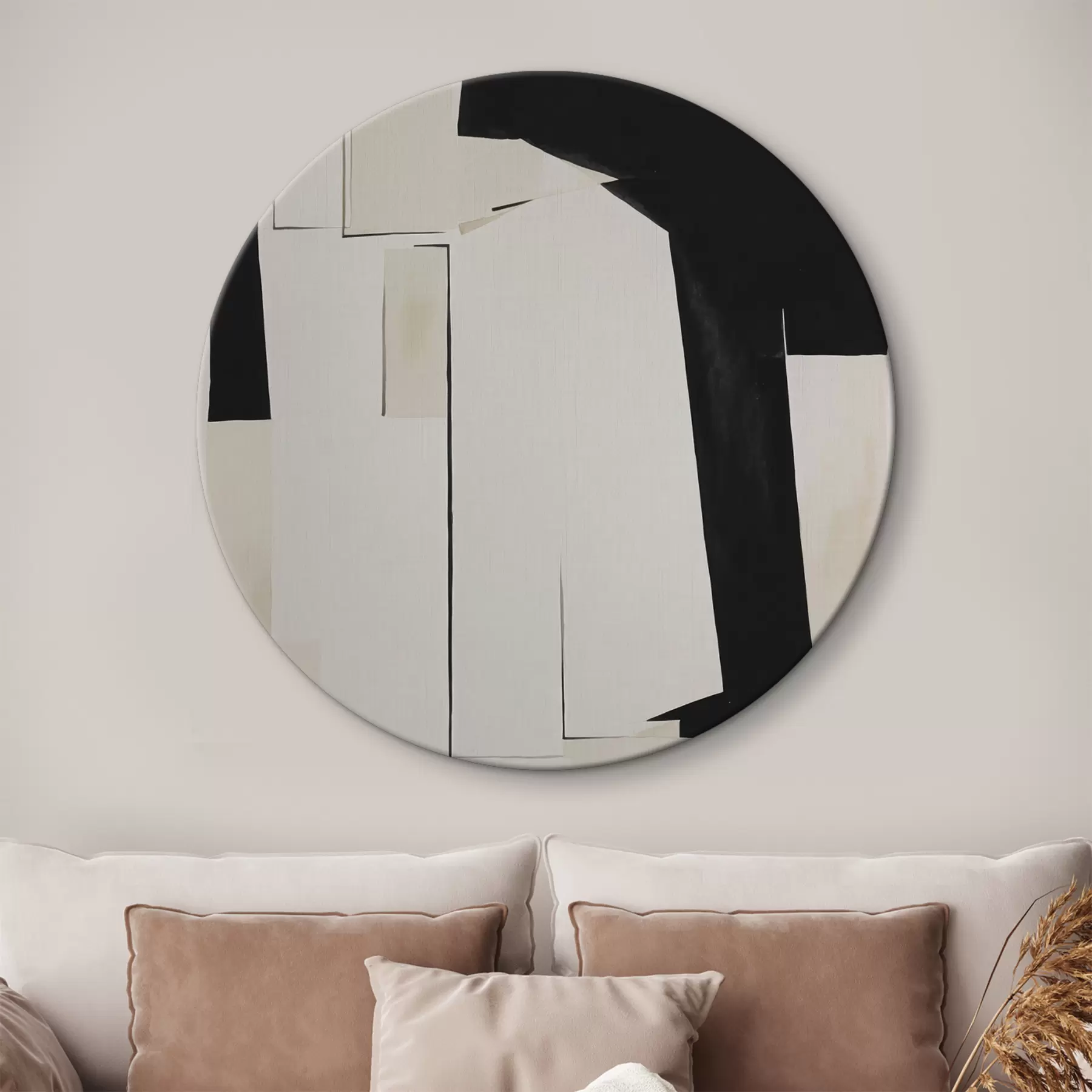 Wandbilder Schwarz-weiße Aquarell-Abstraktion r37169