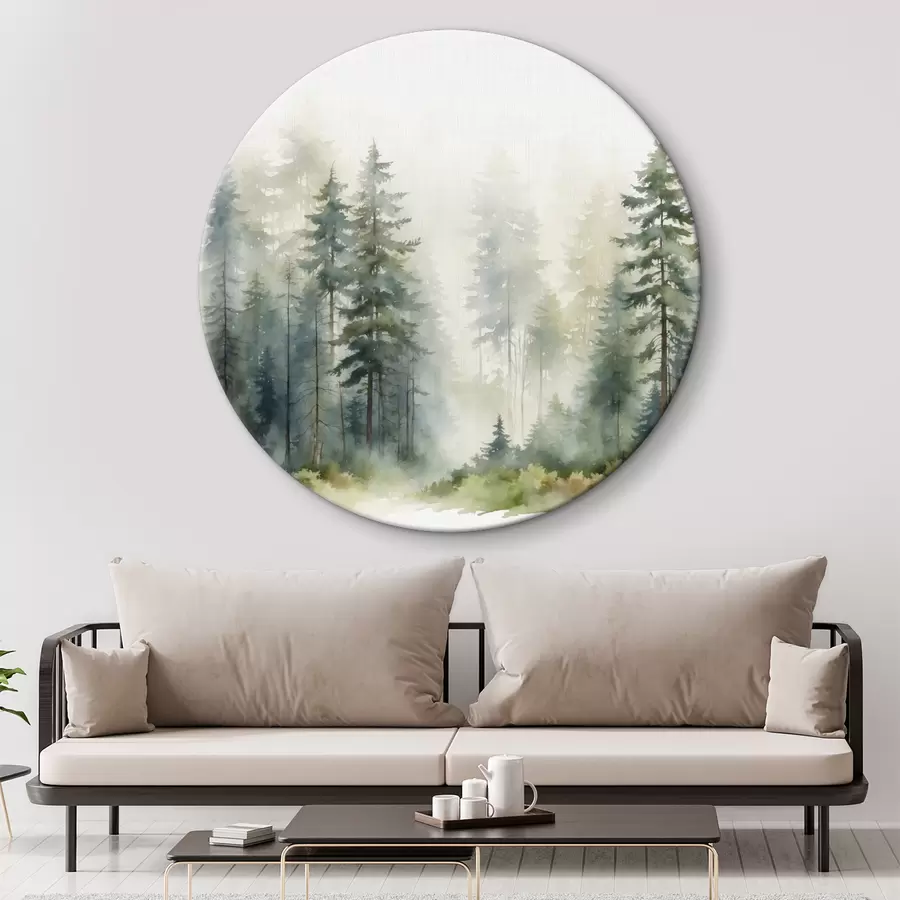 Wandbilder Nadelwald im Nebel r37337