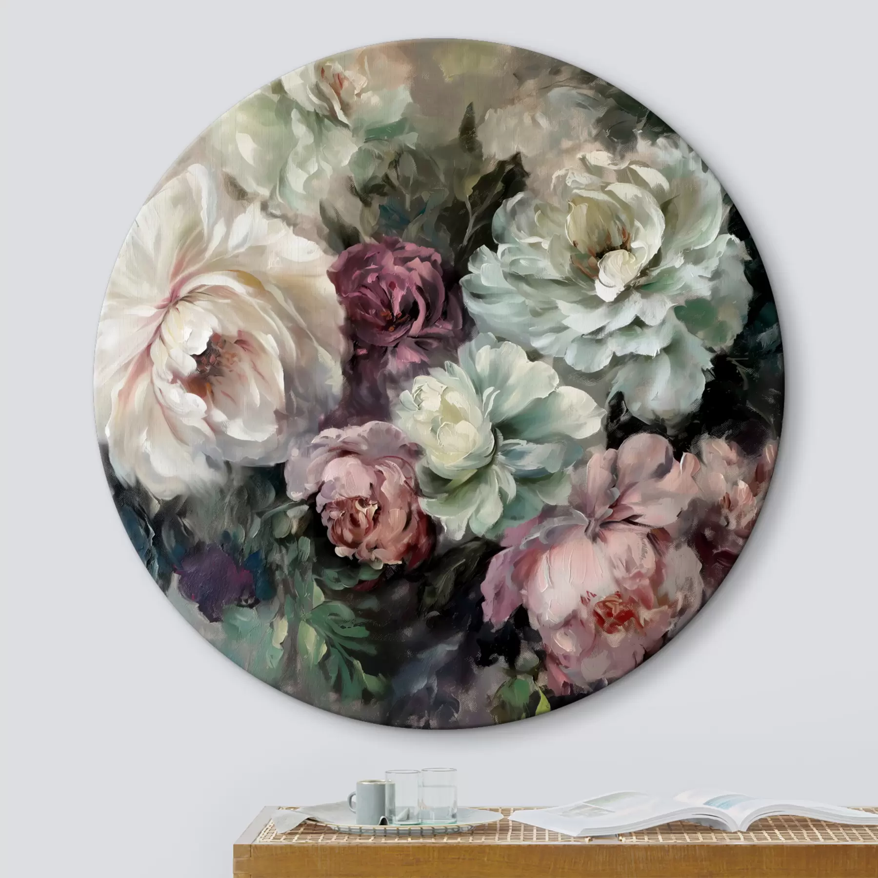 Wandbilder Ein Haufen bunter Pfingstrosen r38646