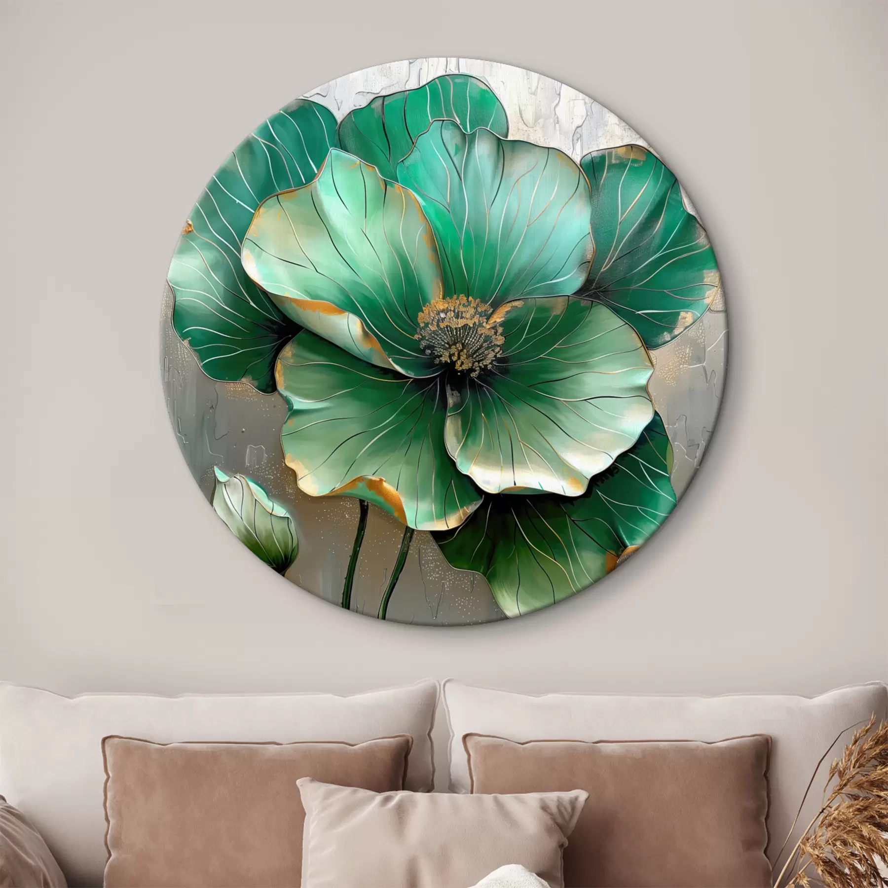 Wandbilder Große Blume in grüner Farbe r39013