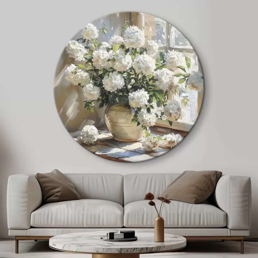 Wandbilder Ein schöner Blumenstrauß steht auf der Fensterbank r39779