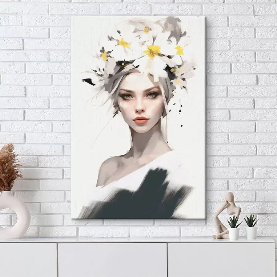 Wandbilder Ein Mädchen mit schönen Blumen im Haar s41323