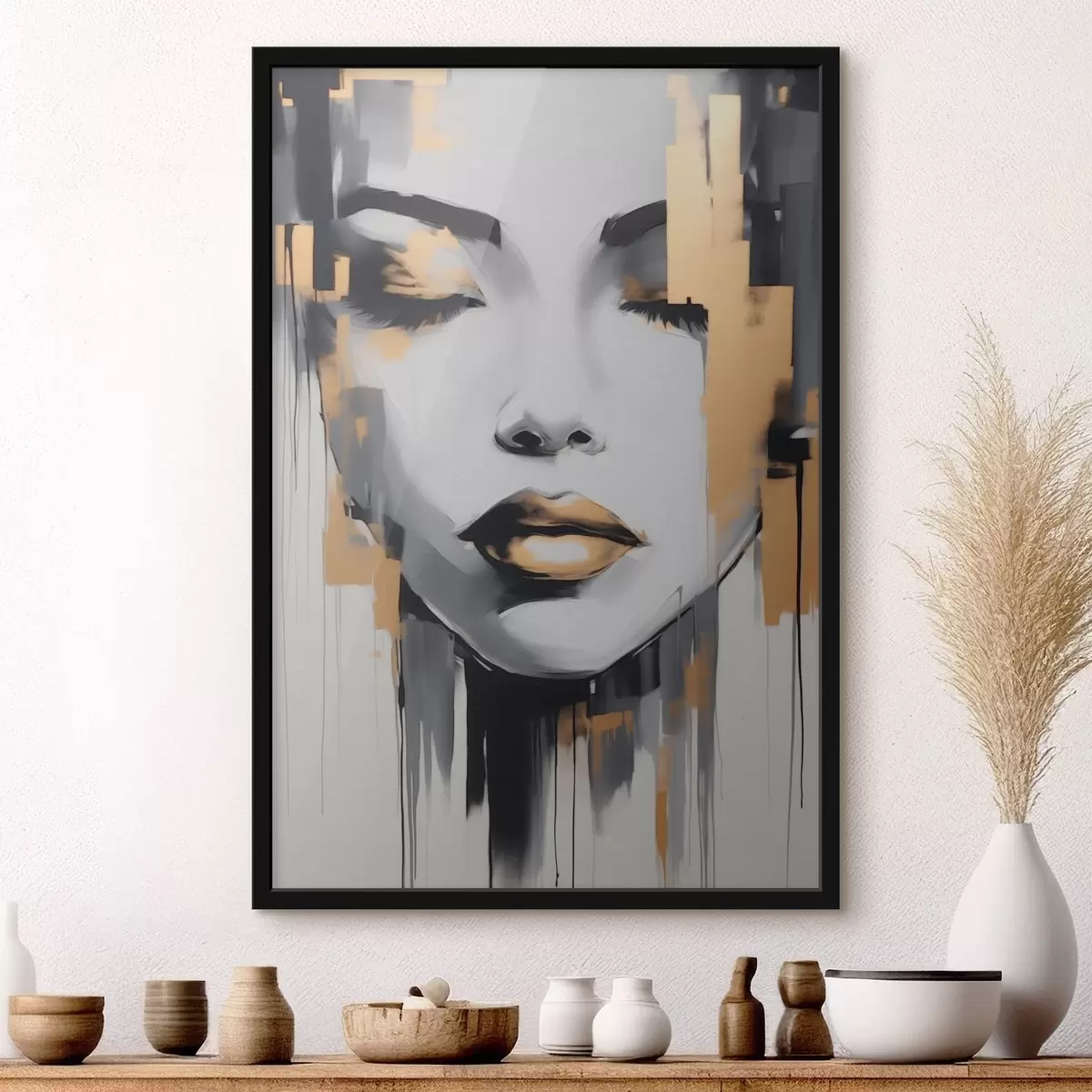 Poster Mädchen Abstraktion moderner Stil f41327