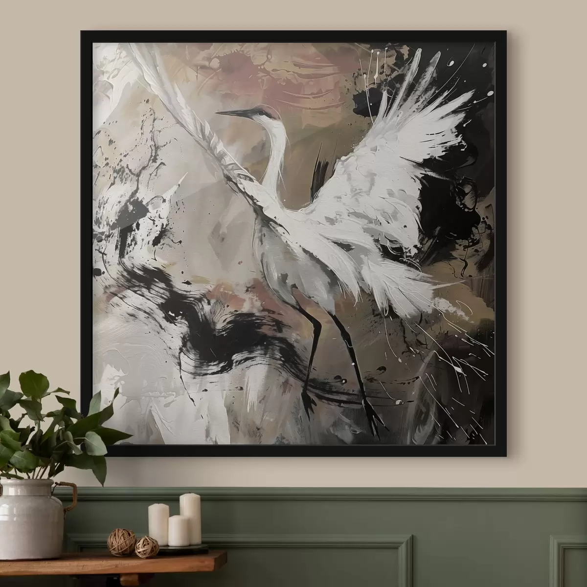 Poster Japanischer Kranich f41397