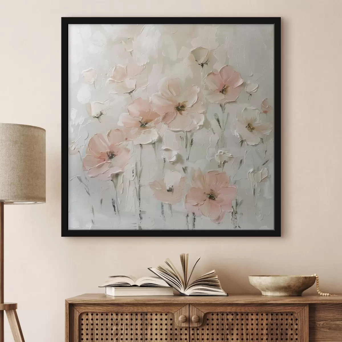 Poster Rosa Blumen neuer Stil Trend f41401