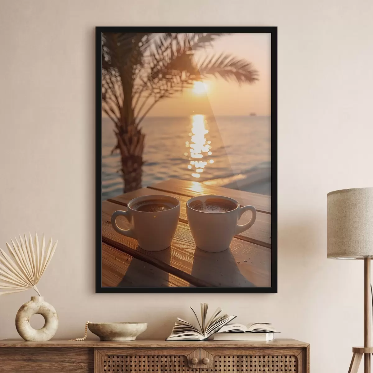 Poster Kaffee am Meeresufer f41431