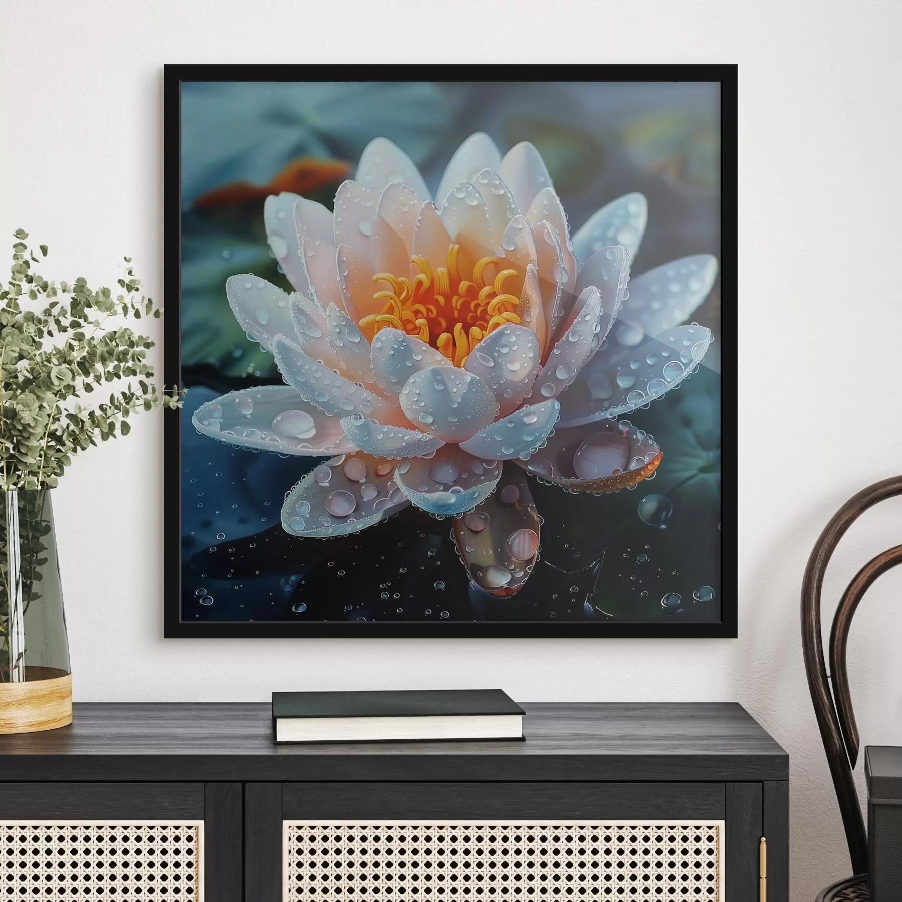 Fototapete Lotusblume mit Tautropfen f41433