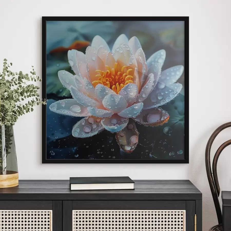 Fototapete Lotusblume mit Tautropfen f41433