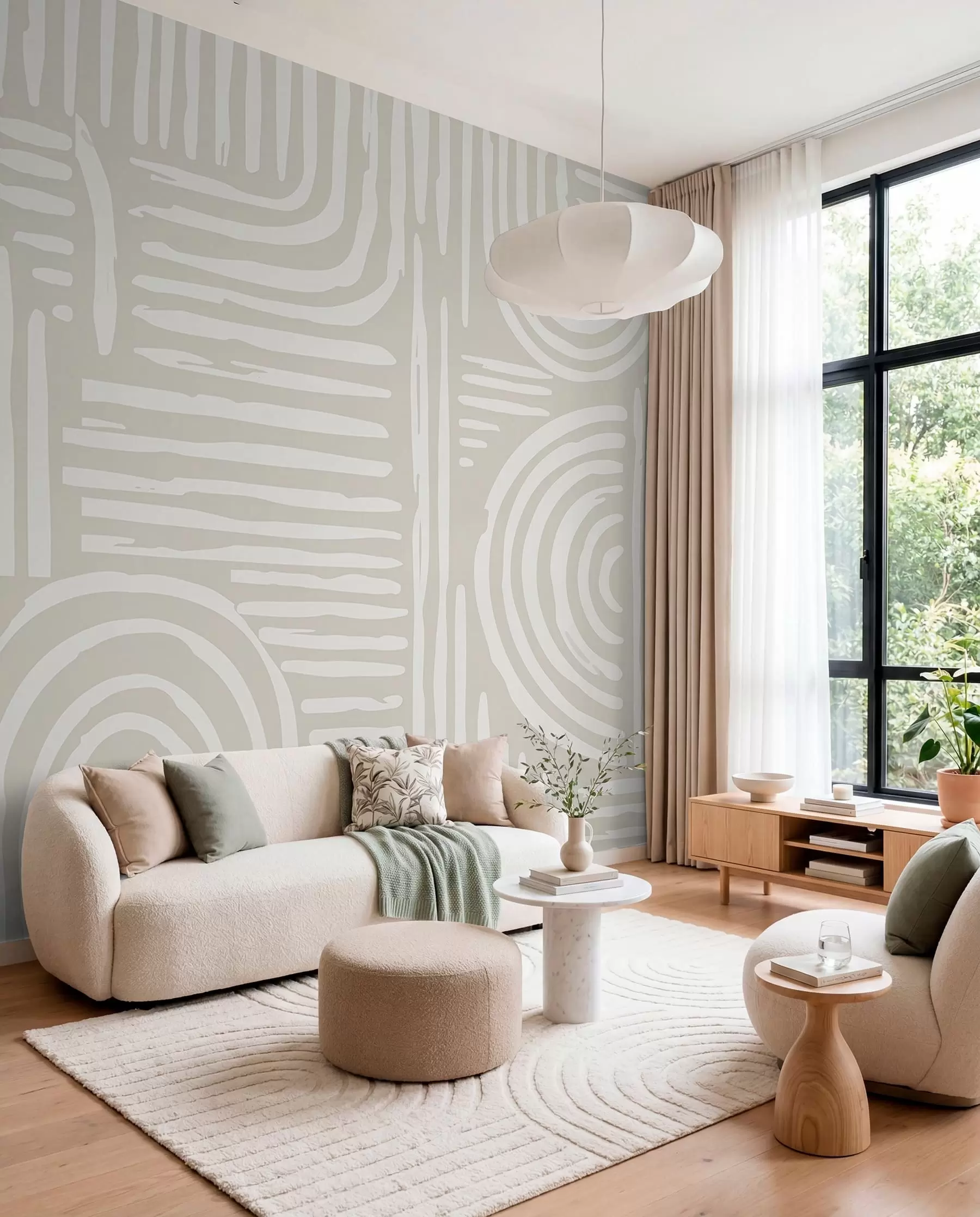 Fototapete Boho-Design in sanften Farben w01919