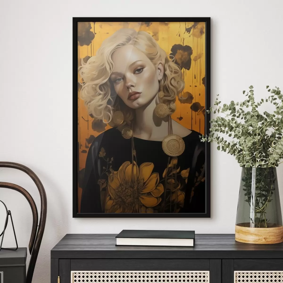 Poster Mädchen in leuchtenden Farben f41193