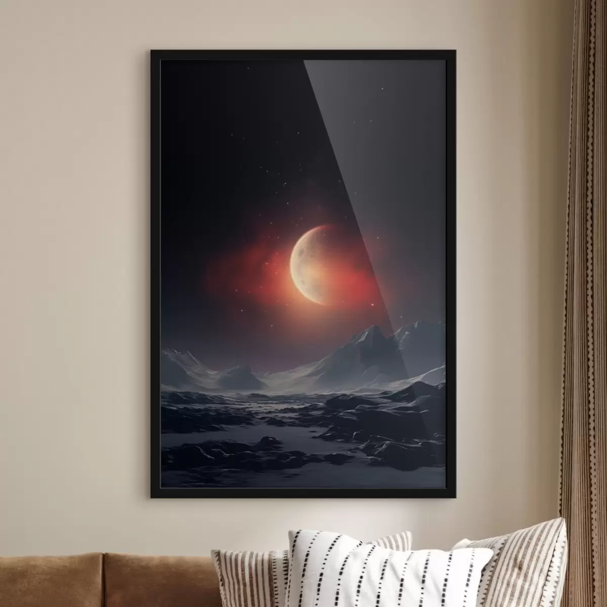 Poster Sonnenuntergang mit Blick auf den Mars f41202