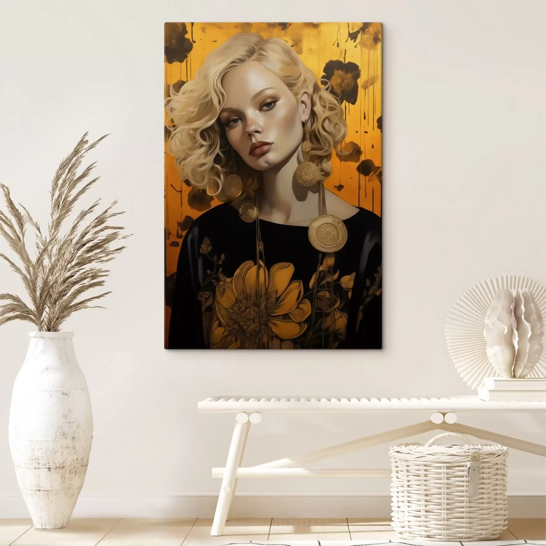 Wandbilder Mädchen in leuchtenden Farben s41193