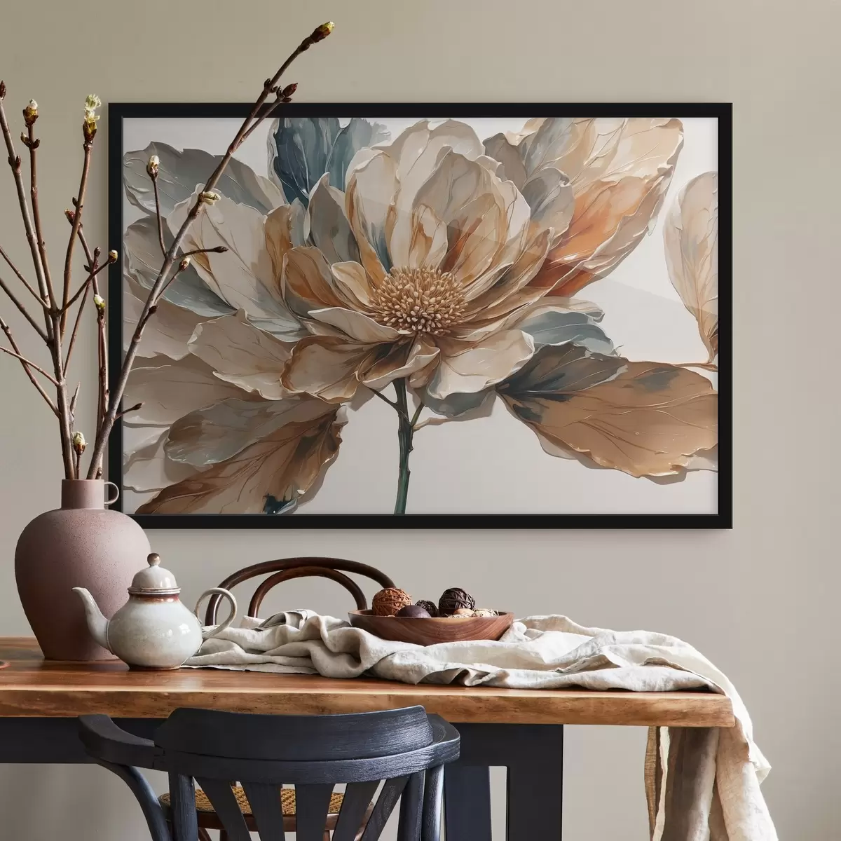 Poster Acrylblume auf weißem Hintergrund f41293