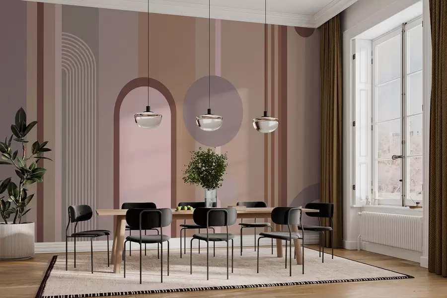 Fototapete Abstraktes geometrisches Muster in sanften Tönen w00466