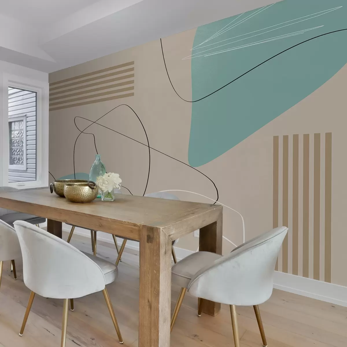 Fototapete Abstrakte Formen in sanften Farben w00724v2