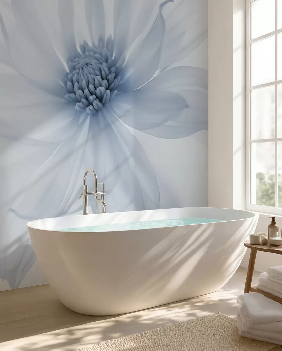 Fototapete Eine Blüte in Blau w02077